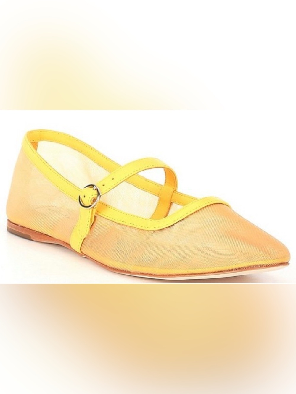ANTONIO MELANI Yellow Mary Jane Flat with Mesh Upper